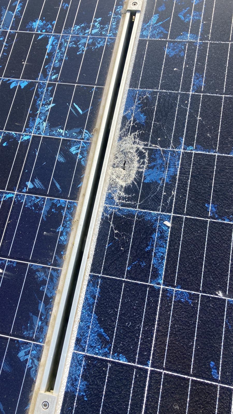 Cracked panel glass